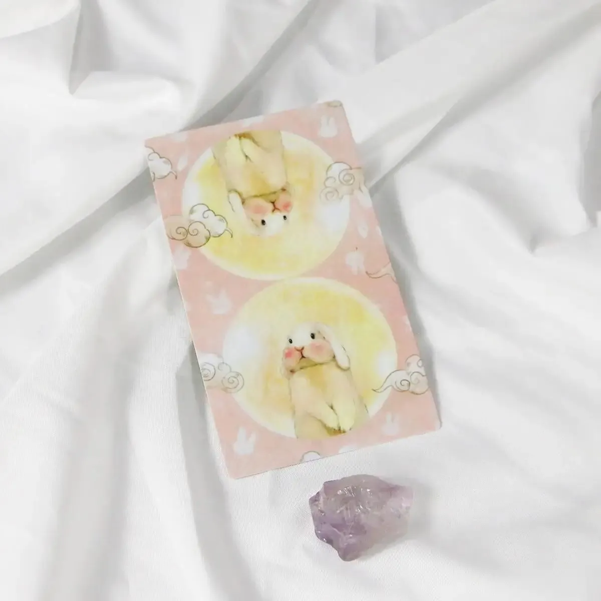 12*7 cm-es Chubby Bunny Tarot 78 lapos pakli aranyos nyuszikkal, 2,75 x 4,75 hüvelykes csomagolású merev doboz