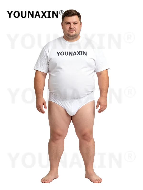 7 Pieces Overweight Men's Big And Tall White Briefs Cotton Plus Size Underwear Panties Undies L XL 2XL 3XL 4XL 5XL 6XL 7XL 8XL