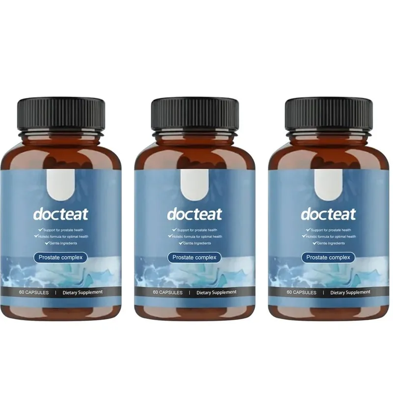 Docteat Prostate Complex Capsules Support Prostate Health and Urine Flow with Herbal Saw Palmetto and Pygeum 60 Capsules