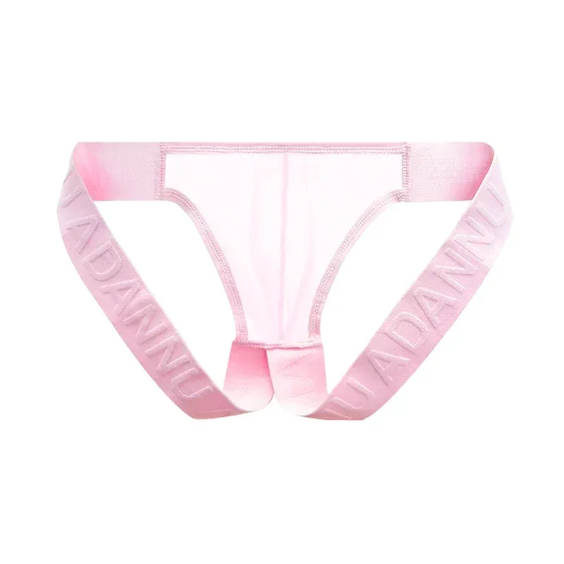 Trendy Men's Thong Comfortable Passionate Fitness Underwear Show Buttocks Personality Transparent Men Summer Triangle Brief