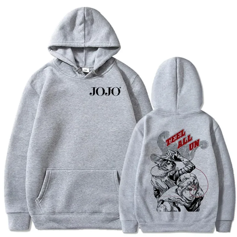 Anime JoJo Bizarre Adventure STEEL BALL RUN Gyro Zeppeli Johnny Joestar Hoodies Men Women Clothing Fashion Pullovers Sweatshirts