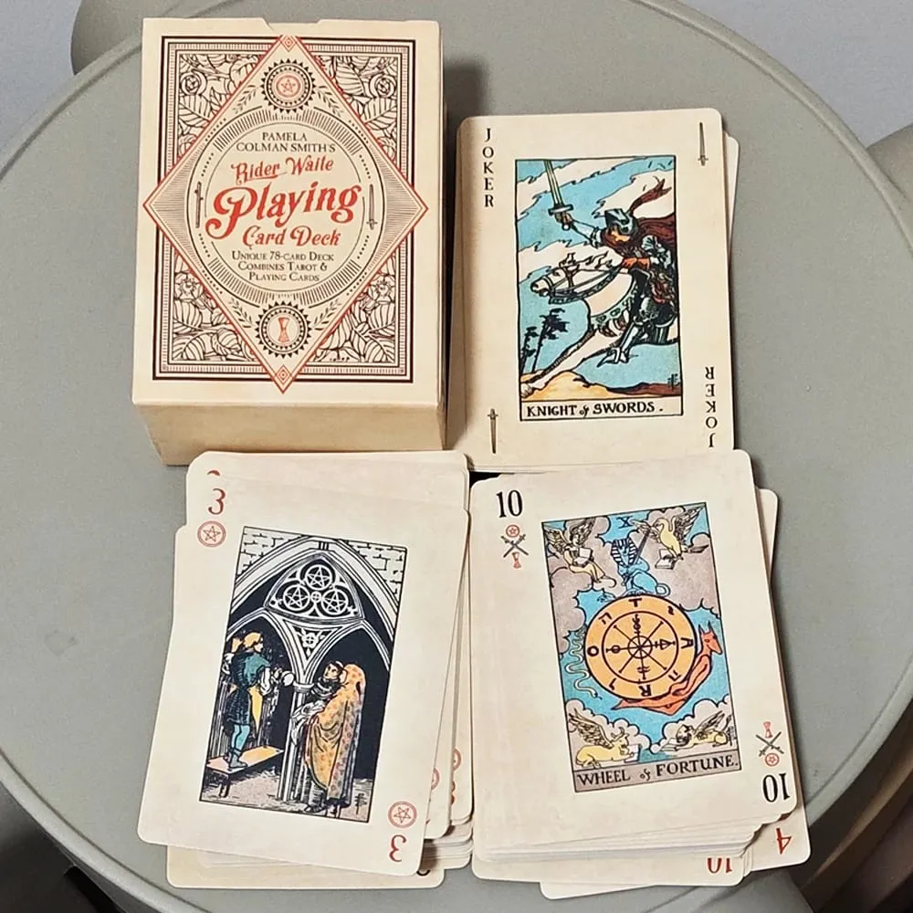 RWS Playing Card Deck: 78-Card Poker Deck Illustrated with RWS Images Combines Tarot and Playing Cards 9*6cm Double-embossed