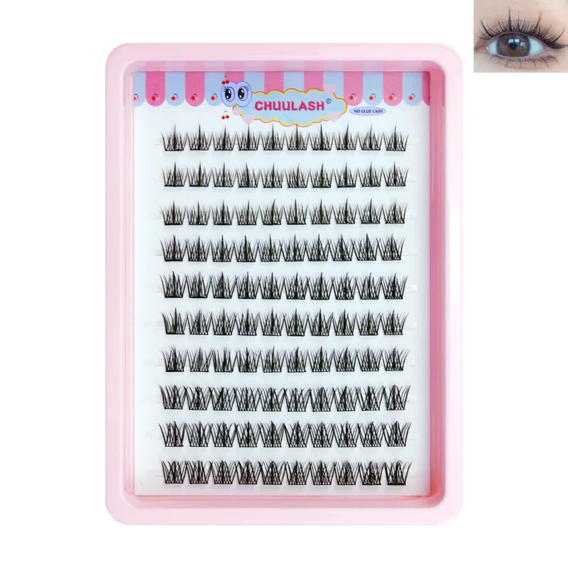 10 σειρές Cat Eye Single Cluster Fake Βλεφαρίδες Φυσικό μακιγιάζ Cosplay Ψεύτικες βλεφαρίδες Αυτοκόλλητο Φυσικό Wispy Lash Extension