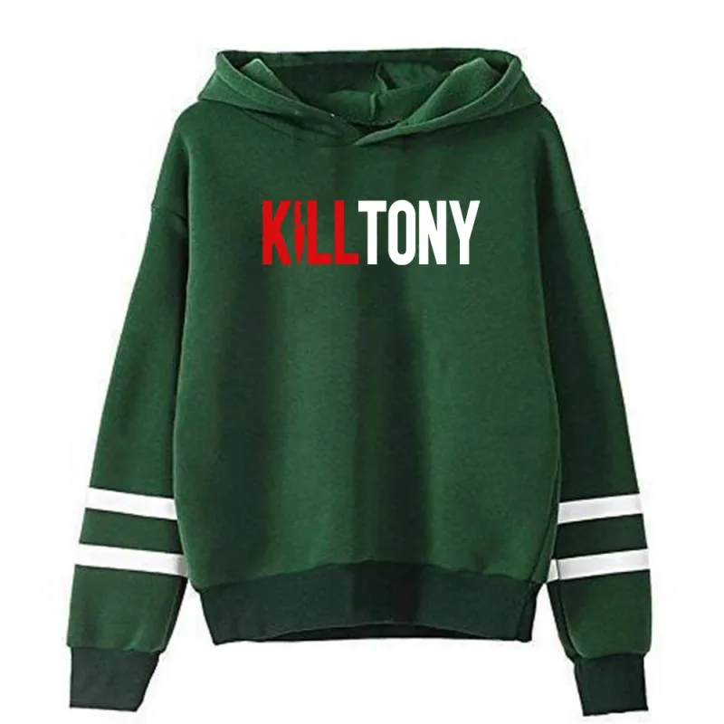 Bunuh Tony Merch Hoodie Uniseks Tanpa Poket Bar Selari Lengan Pakaian Jalanan Wanita Lelaki Berhoodie Sweatshirt Pakaian Lucu