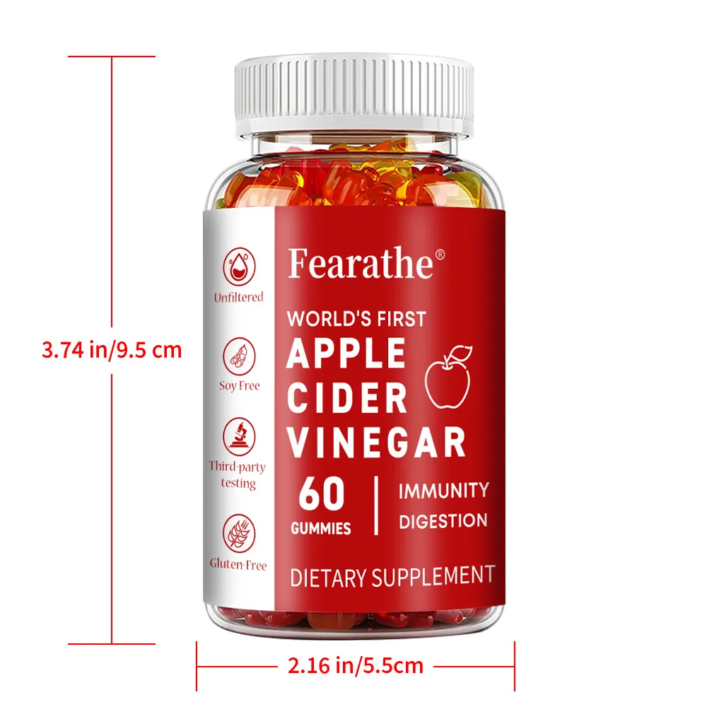 Apple Cider Vinegar Gummies - 60 Vegan Gummies - ACV Supplement for Detoxification Metabolism Energy Digestion & Gut Health