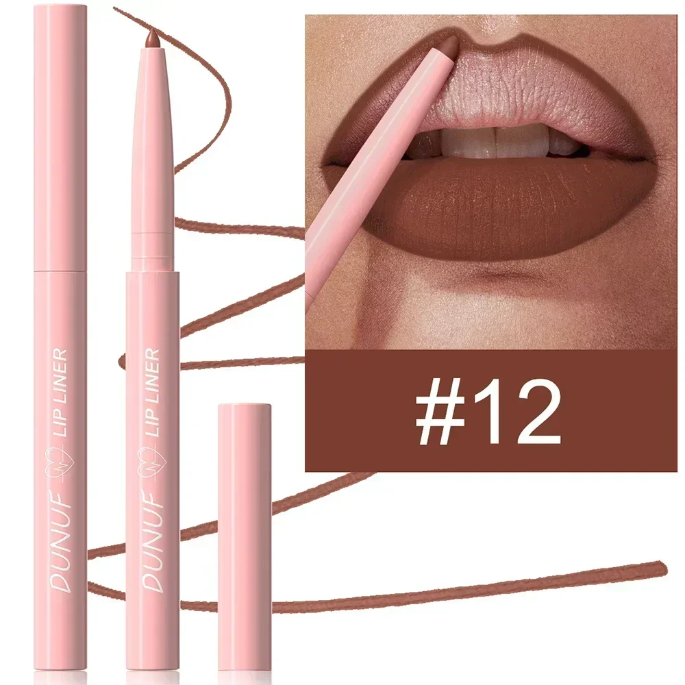 1Pc Tapered Nib Lip Liner Pencil Matte Plumping Lip Stain Lasting Waterproof Fine Lipstick Slim Lip Outline Contour Make Up Pink