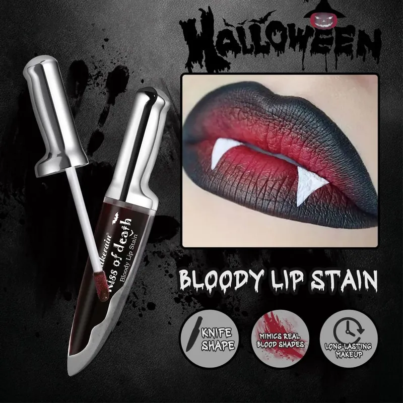 5 st Goth Halloween Makeup Set Foundation Stick Röd Tillfällig hårfärg Spray Lip Stain Ögonskugga Stick Cosplay Party Makeup