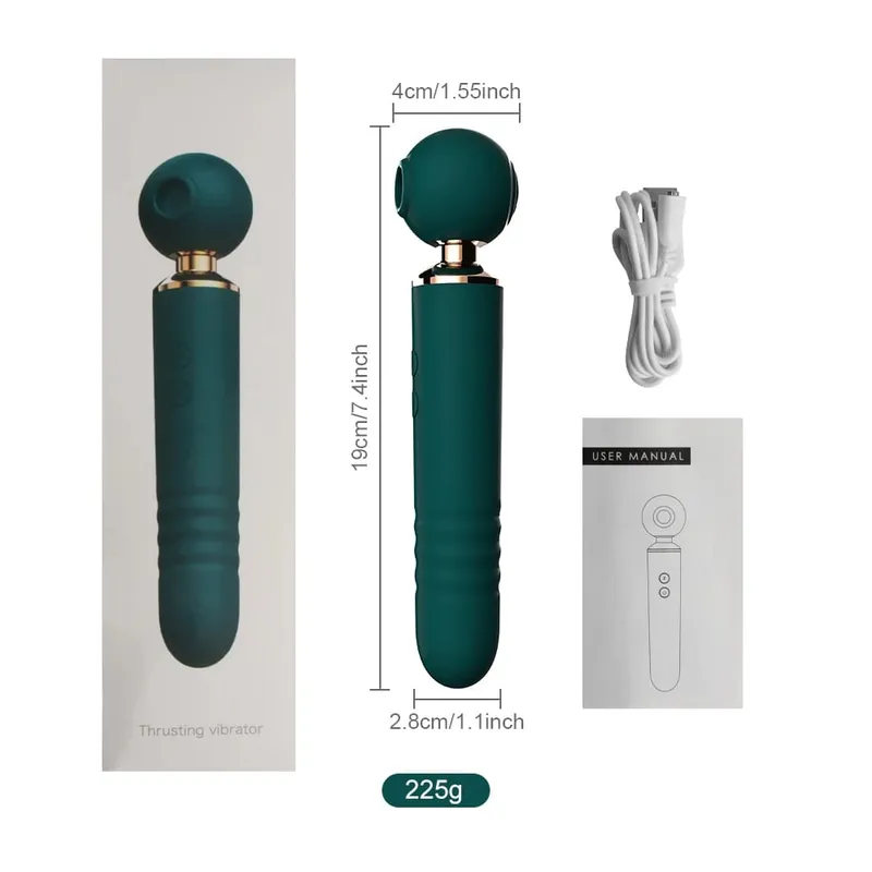 Powerful Av Magic Wand Vibrators For Women 3in1 Sex Toys Telescopic Dildo G Spot Stimulator Tapping Clitoris Sucker And Massager
