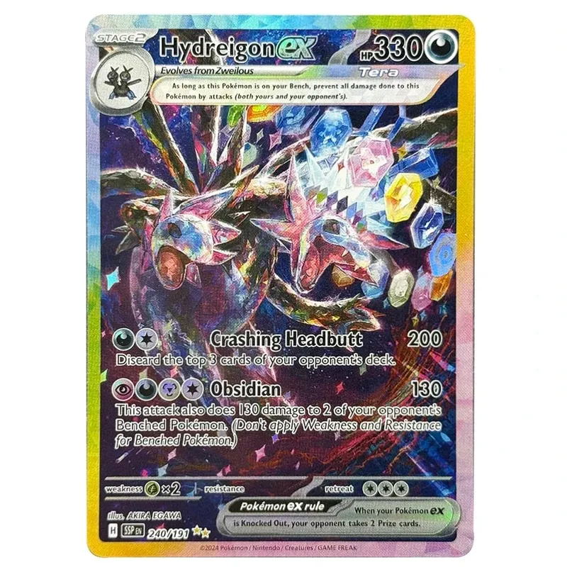 PKM אנגלית כרטיס בודד מתגבר ניצוצות Latios Hydreigon Pikachu Milotic Kingdra משחקי מסחר קולקציית PTCG Proxy Toys מתנות