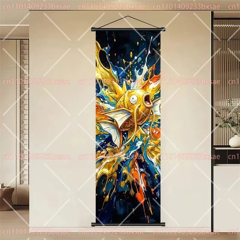 Pokémon Anime HD Scroll Painting Eevee Pikachu Suicune Charizard Mewtwo Διακόσμηση τοίχου με φόντο αφίσα Παιδικό δώρο