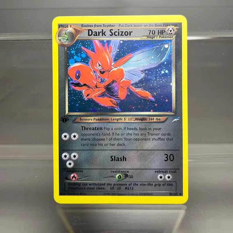 Neo Destiny Charizard PTCG Single Collection Card 1st Edition 1996 Tyranitar Gengar Card PKM Proxy Cards Toys Gifts