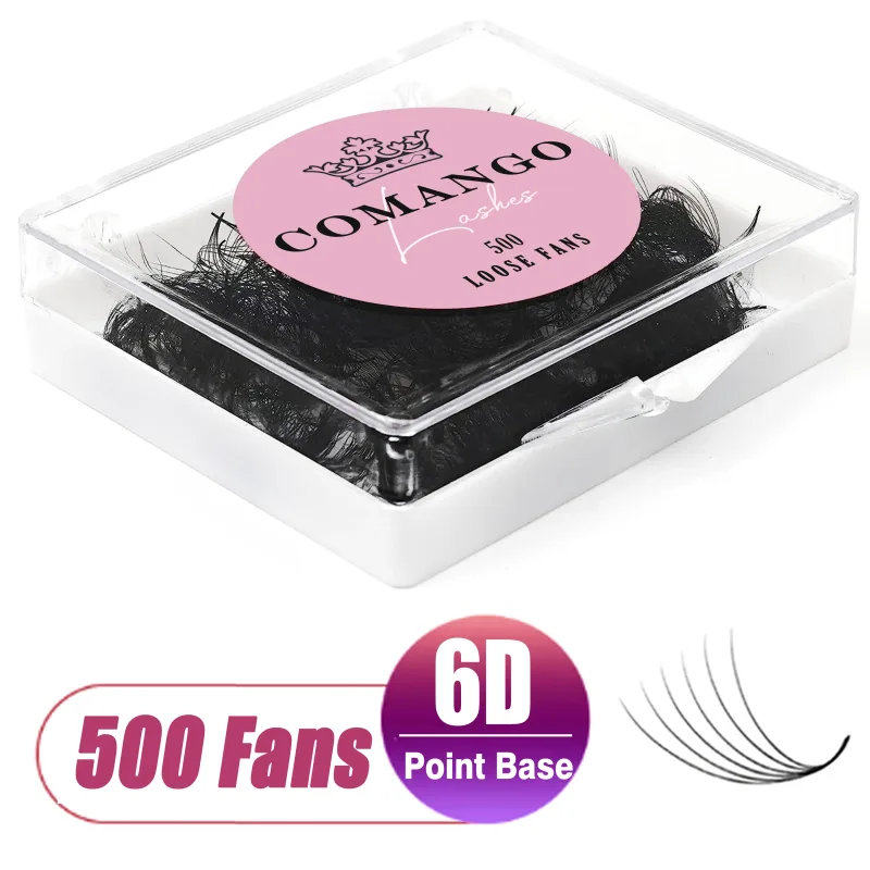 CoMango 500Fans Promade Fans Eyelashes Extension Bulk 3/6/7/10/12/14/16D Pointy Stem 0,05/0,07 C/D Curl Premade Volume Fans