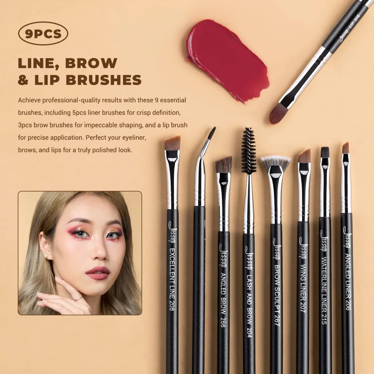 Jessup Makeup Brushes Set Professional 35pcs Premium Synthetic Labeled Make up Brush para sa Foundation Eyeshadow Concealer Contour