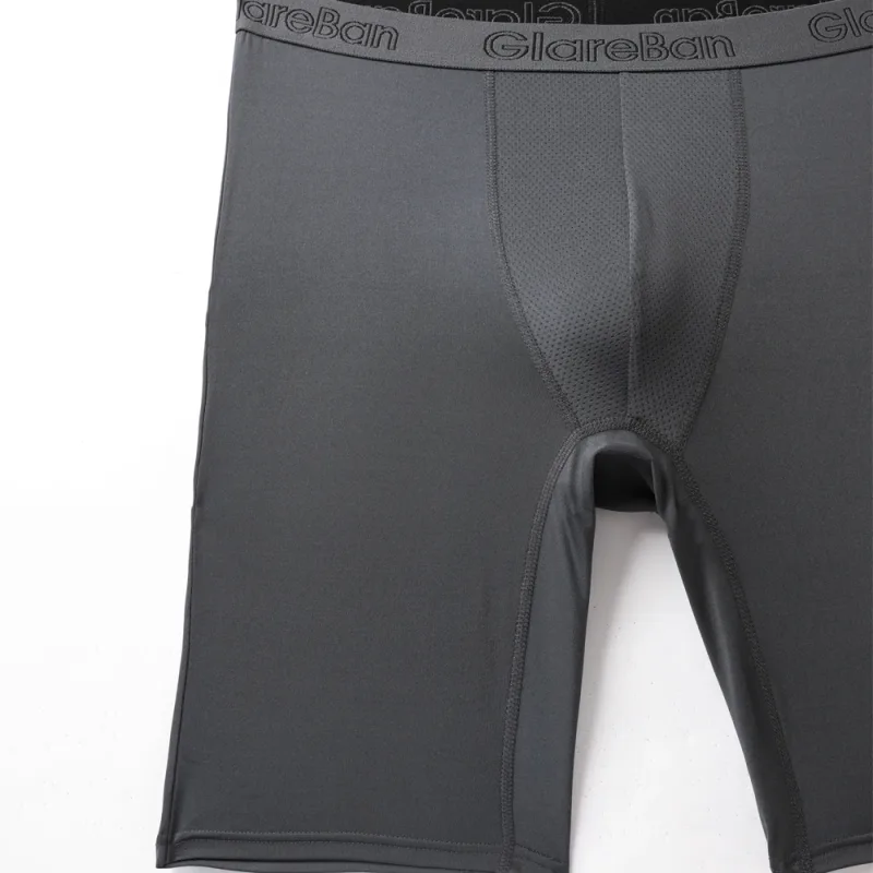 4 Stück gemischte Farben, schnell trocknende Boxershorts mit langem Bein, Unterhose, Unterwäsche für Zuhause und Sport, hochwertige Herrenhöschen