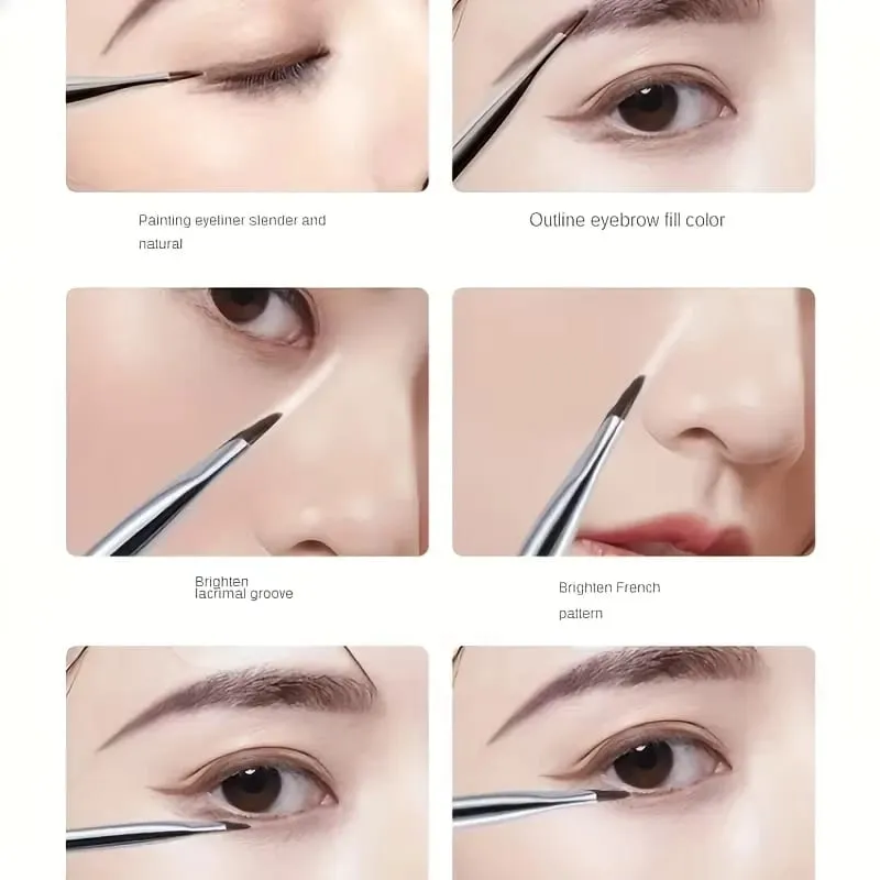 7-Piece Precision Eye Makeup Brush Set Ultra-Thin Eyeliner Eyebrow at Lower Lash Detail Brushes para sa Flawless Daily Eye Make