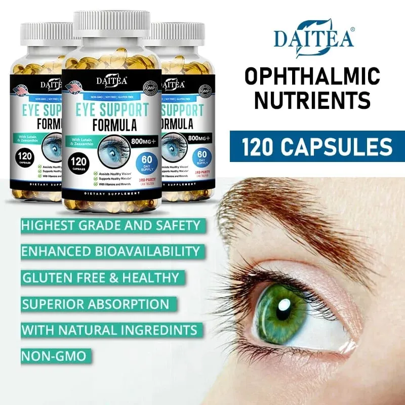 Eye Support Supplements - Vision Myopia Vitamins and Minerals for Eye Care Improve Eye Edema Relieve Fatigue Healthy Macula