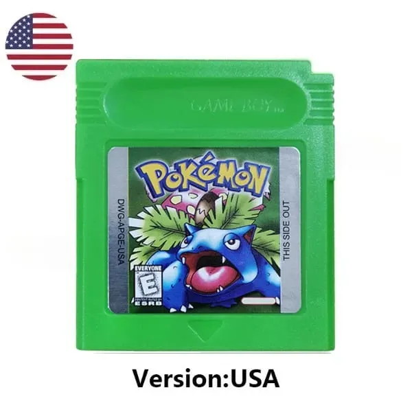 Many style Pokemon Red Blue Crystal Golden Green Silver Yellow GBC Game Card 16 Bit Video Game Cartridge Console Card GB/SP