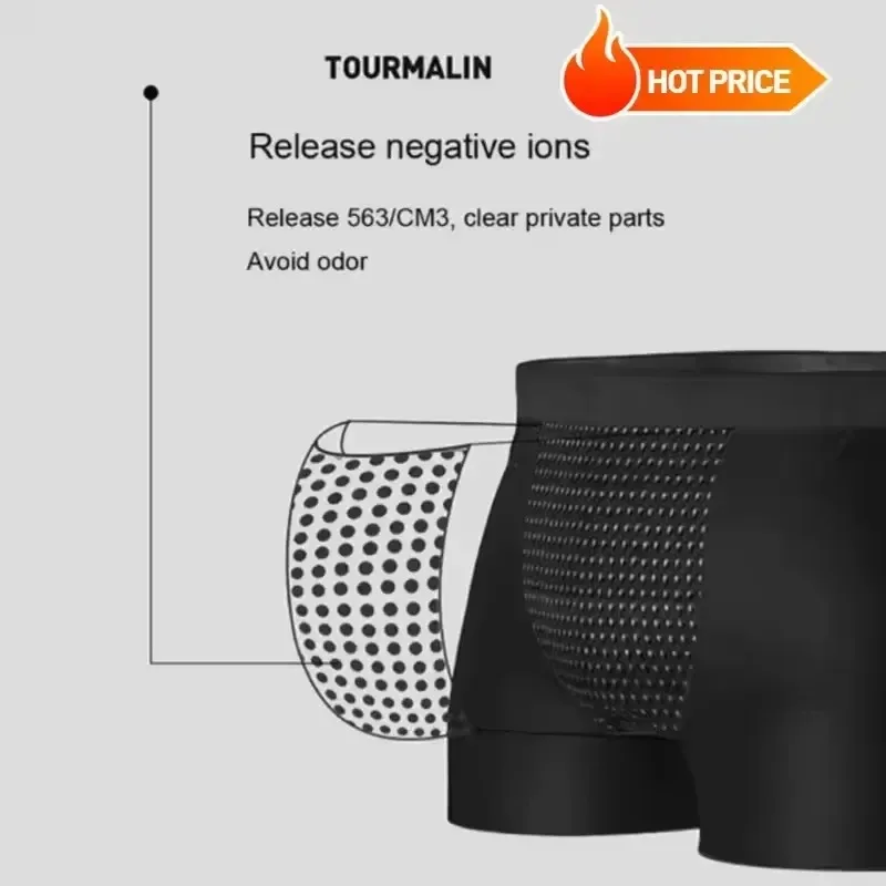 1Pcs Men Magnetic Therapy Boxer Briefs Breathable Comfortable Underwear with 22 Health Magnets for Blood Circulation L-6XL Size