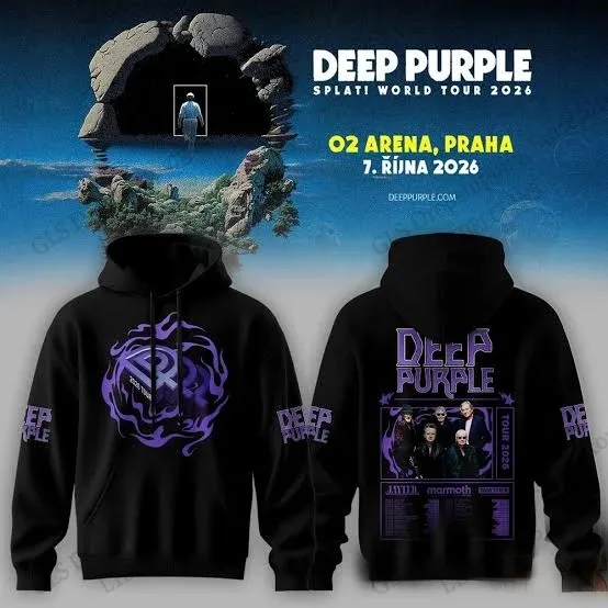Rock Deep Purple Splat World Tour 2026 הדפסת 3D קפוצ'ונים גברים נשים אופנה להקת קפוצ'ונים סווטשירט גברים בגדי אימונית מולטום