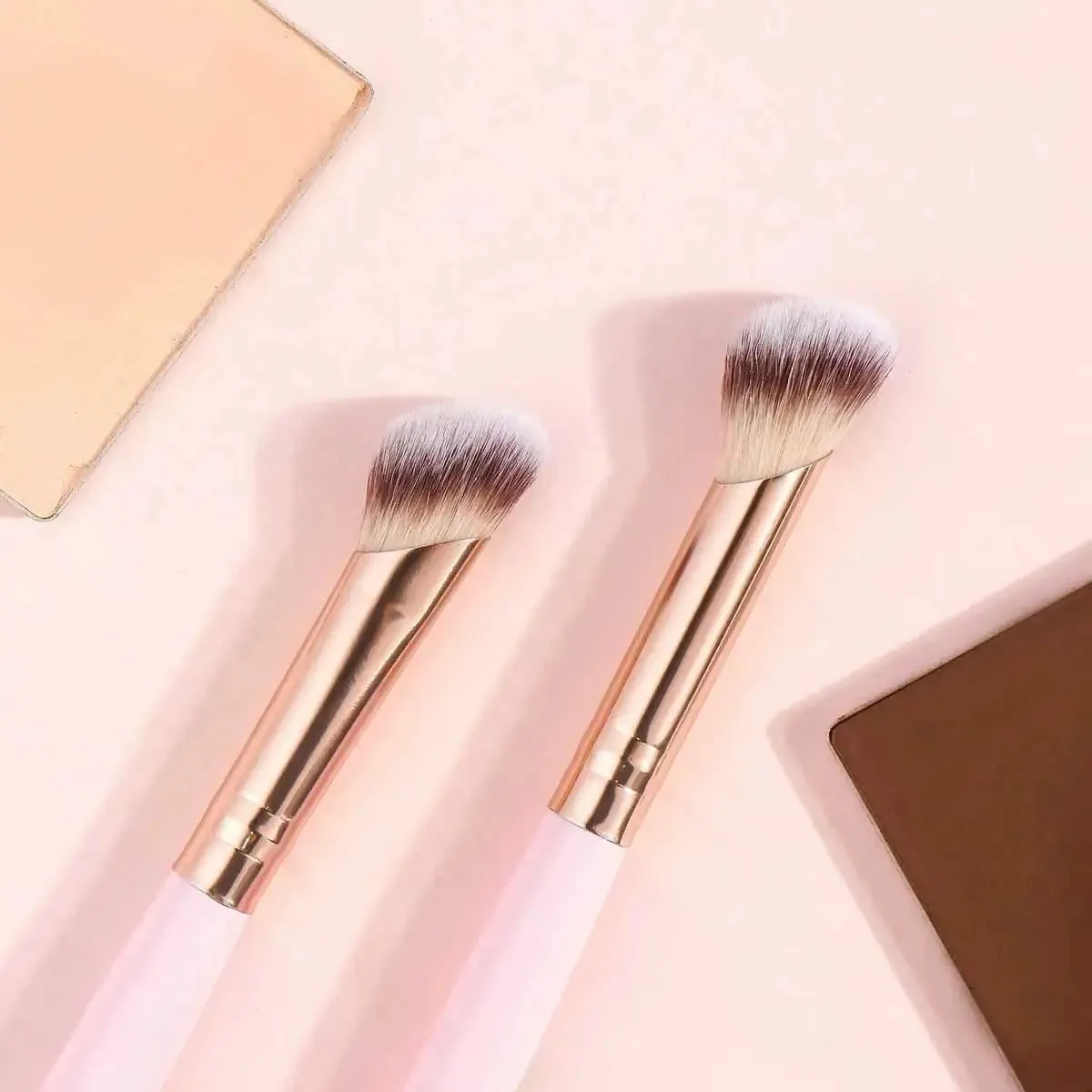 4 Dual-Kết Thúc Bộ Cọ Trang Điểm Tổng Hợp Mềm Lông Kem Nền Phấn Má Hồng Phấn Mắt Cọ Di Động Đựng Mỹ Phẩm Dụng Cụ