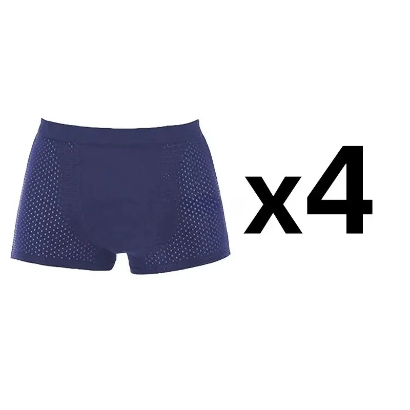 4Pcs Men's Boxer Briefs Ultra Soft Anti Odor Underwear Breathable Mesh with Ventilation Holes Stretch Comfort for Daily