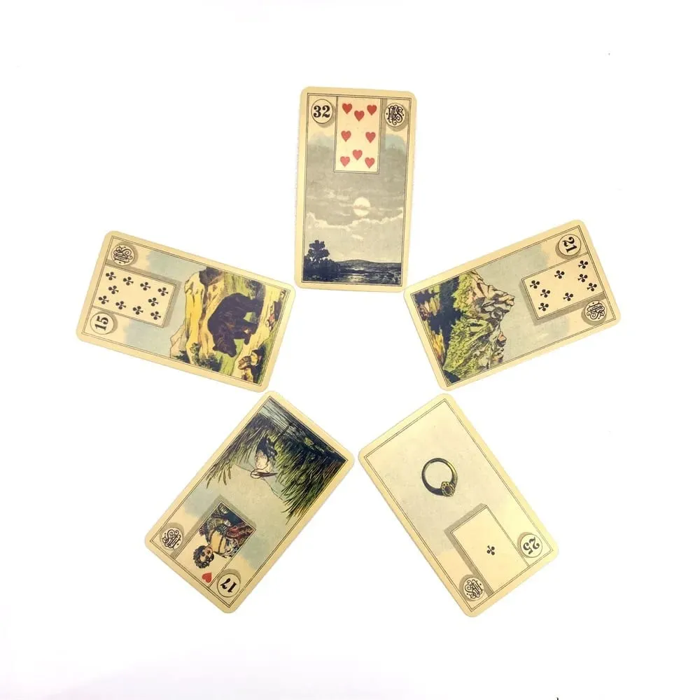 Grand Tableau Lenormand Oracle Decks חפיסת 36 מהדורת חיזוי באנגלית משחקי בוראד עם מדריך נייר