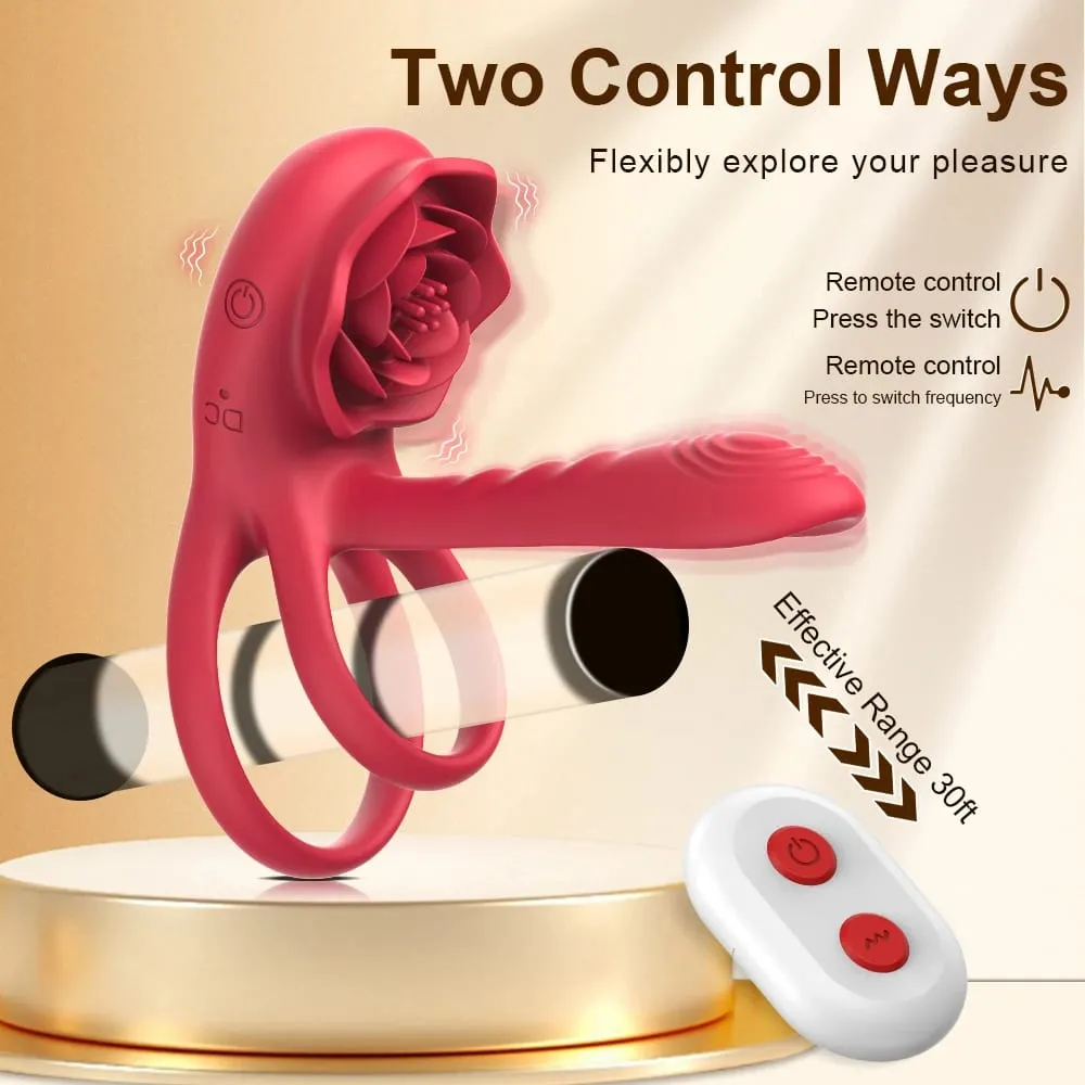 Rose Penis Cock Ring Vibrátor Erőteljes péniszhüvely-stimulátor Késleltetett magömlés G-pont Clitoralis masszírozó szexjáték 18 év feletti pároknak