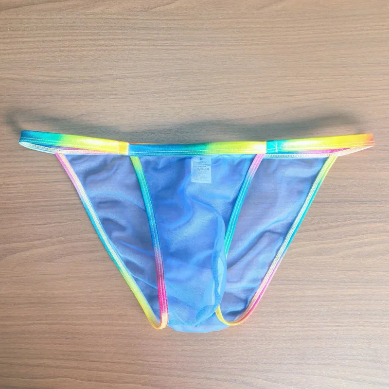 1pc Men Sexy Sheer Briefs Ultra Thin See Through Underwear Low Rise U Convex Pouch Mesh Breathable Panties Clubwear