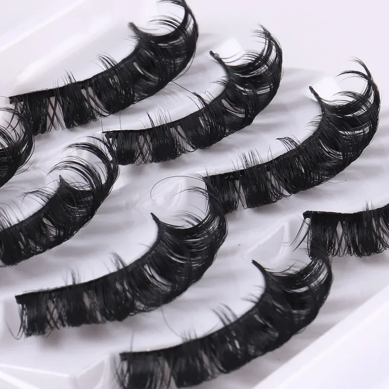 4 ζευγάρια Russian strip Lashes Fluffy Mink Lashes 3D ψεύτικες βλεφαρίδες Ρωσικές βλεφαρίδες όγκου Ψεύτικες βλεφαρίδες