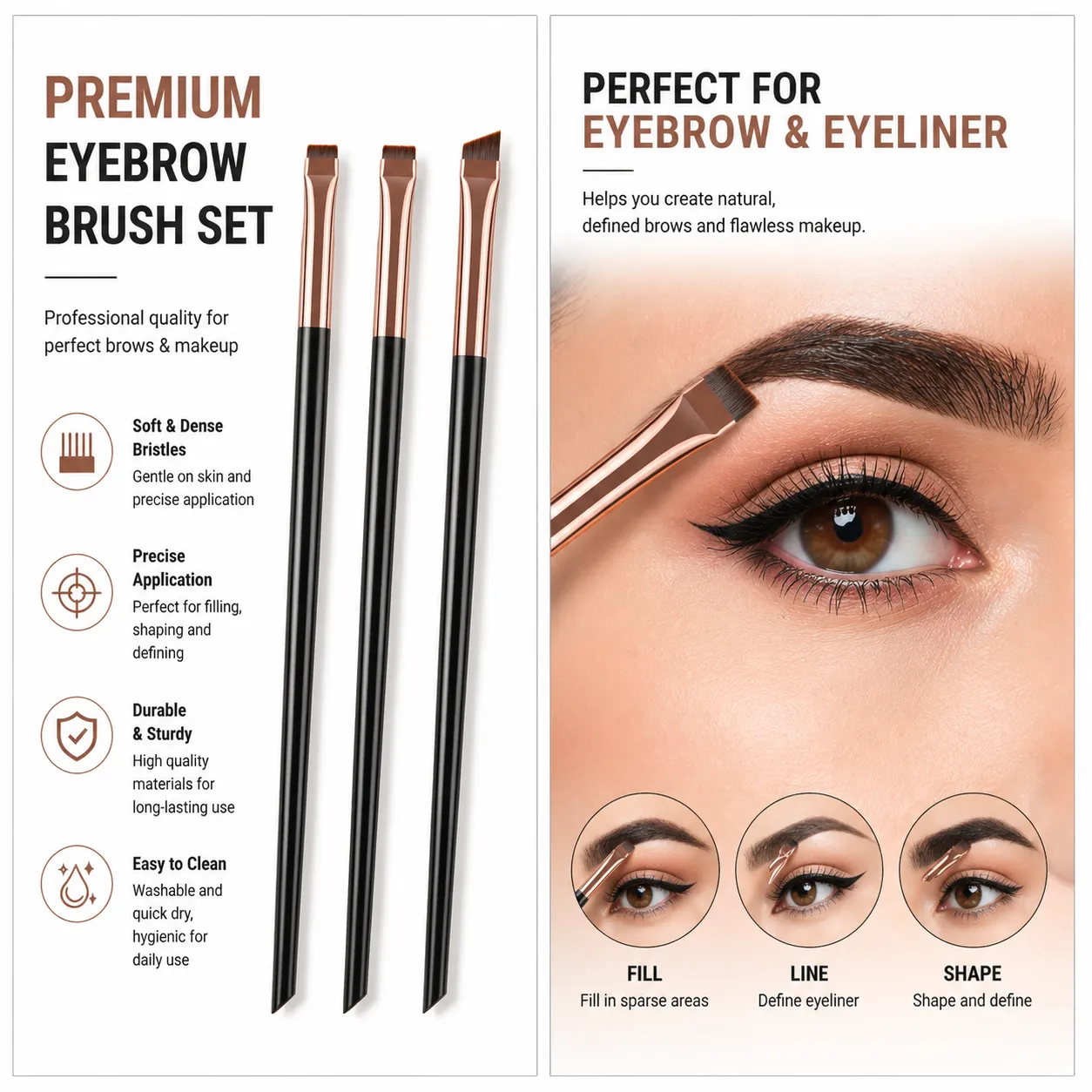 Eyeliner Brush Brow Brow Brushes Brushes Brushes Set Fine Angled Point Angled Slanted Tinting Ultra Thin Flat Flat Makeup Premium Eye