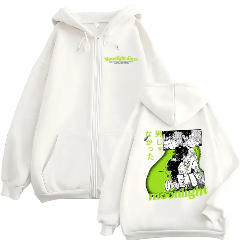 Anime The Guy She Was Interested in Wasn't A Guy At All Zipper Hoodies Men Women Harajuku Zip Up Hooded Sweatshirts Jackets Coat
