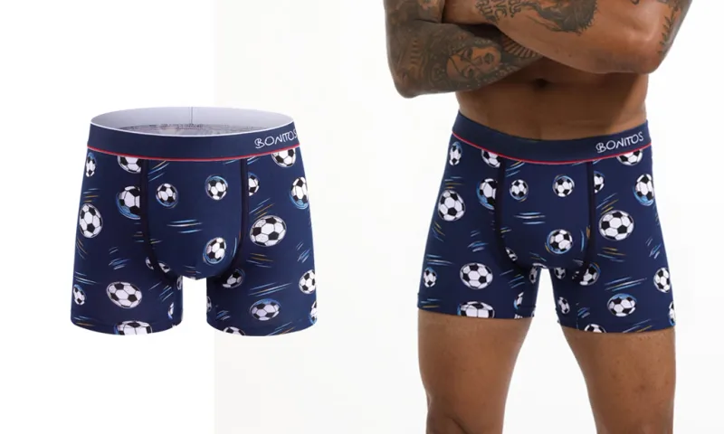 6 Pieces Solid Color Men's Panties BONITOS Letter Waistband Boxer Briefs Cotton Underwear Mens Boxers Classic Men Underpants