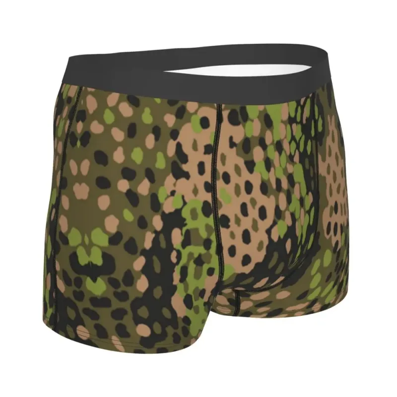 Muž Cool WW2 Camo Spodní prádlo Německo Arm Vojenské Maskovací Boxer Kalhotky Strečové šortky Kalhotky Kalhotky