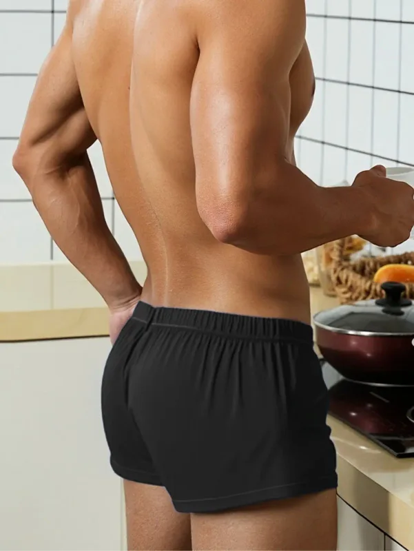 Men's Loose Front Fly Icy Woven Boxer Shorts, Stretch Breathable Multi Color Underwear for Sleep Home Daily Casual Lounge Wear