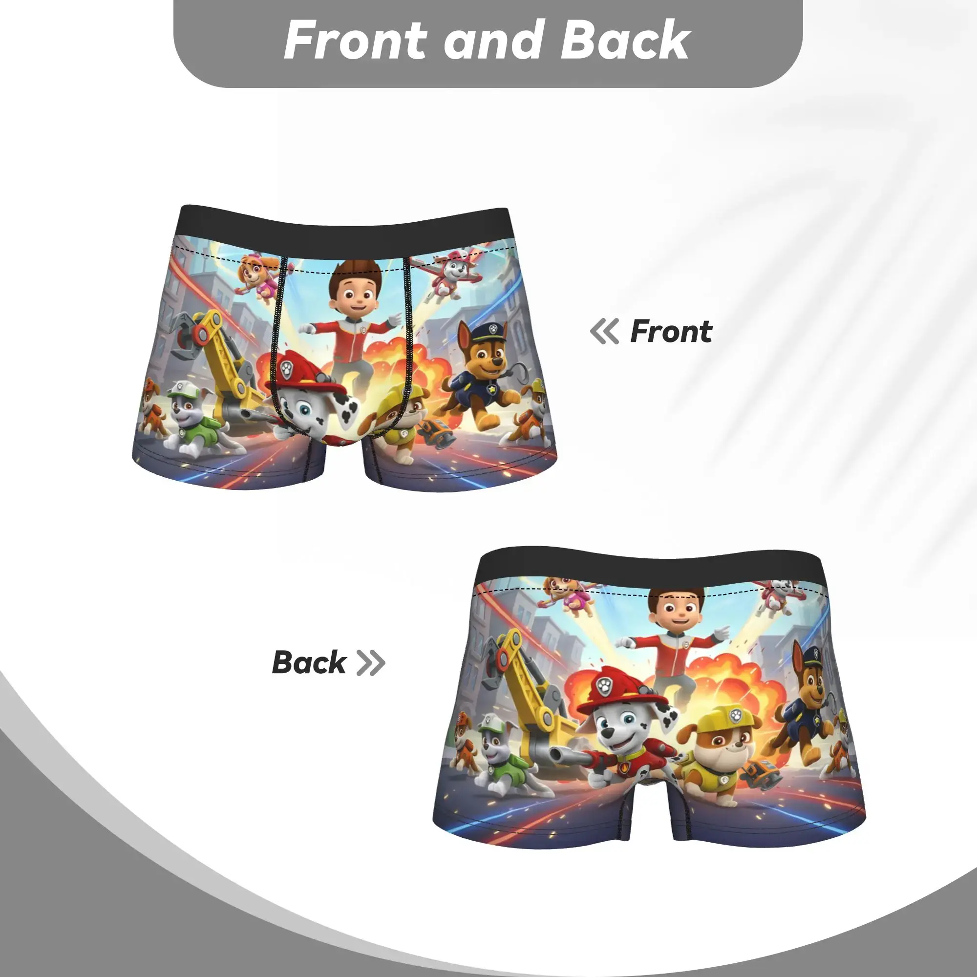 Paw Dogs Patrols Trunk Pouch Underwear High Quality Design Boxer Brief Breathable Men Underpants Big Size 2XL