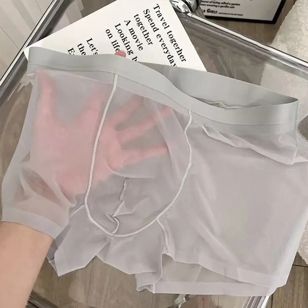 Men Sexy Elastic Men's Panties Quick Drying Ultra-thin Boxer Shorts Transparent Boxers Underwear U Bulge Pouch Sexy Und