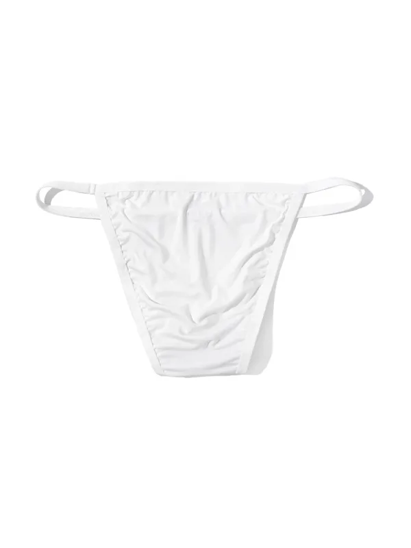 1PC Men's Sexy Low-Waist Briefs with Large Pouch Single Color Thin Belt Comfortable Thin Design for Summer Pure Color Underwear