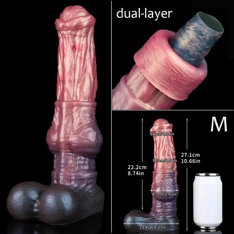 Διπλό στρώμα σιλικόνης Fantasy Dog Knot Dildo Blue Butt βύσμα με κορόιδο πρωκτικό διαστολέα Αυνανικό παιχνίδι σεξ για ενήλικες 18+