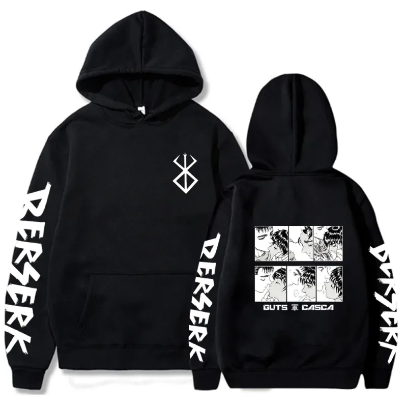 Berserk sweat à capuche pour homme femmes à manches longues sweat polaire surdimensionné vestes manteaux drôle Berserk japonais Anime Streetwear