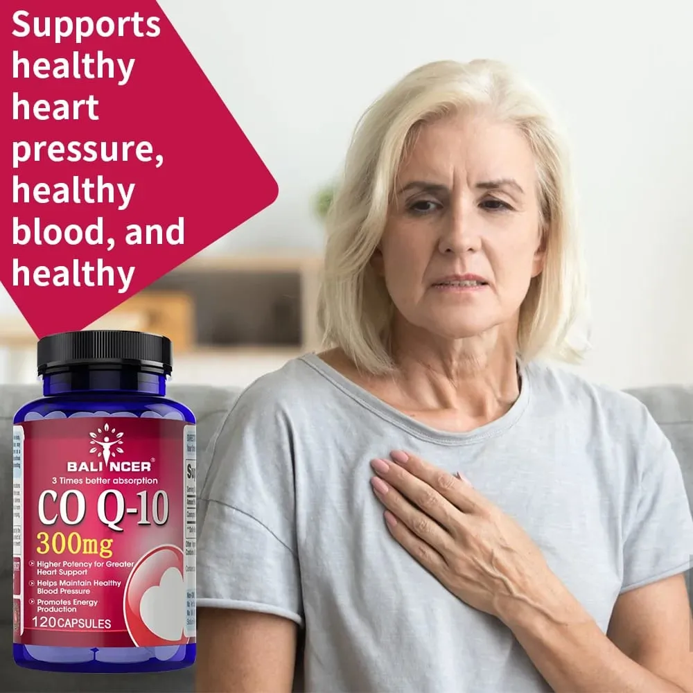 CoQ10 Κάψουλες 300 mg - Αντιοξειδωτικό Υψηλής Απορρόφησης Καρδιαγγειακή Καρδιά Ενεργειακή Υποστήριξη Vegan Non-GMO Χωρίς γλουτένη
