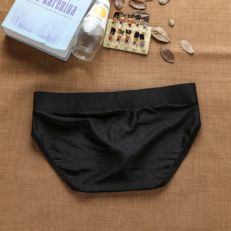 2025Simple, solid color, fashionable, men's low-rise nylon brushed bright briefs AD3-M257