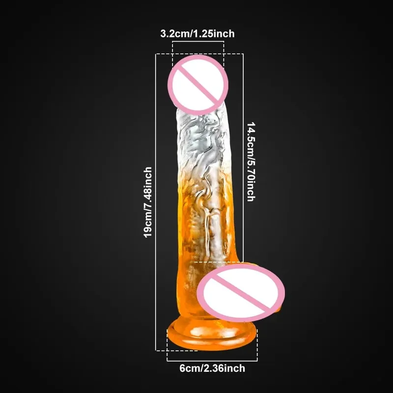 4 Sizes Transparent Soft Jelly Dildo Realistic Fake Dick Penis Sucker Butt Plug Sex Toys for Woman Men Vagina Anal Sex Toys