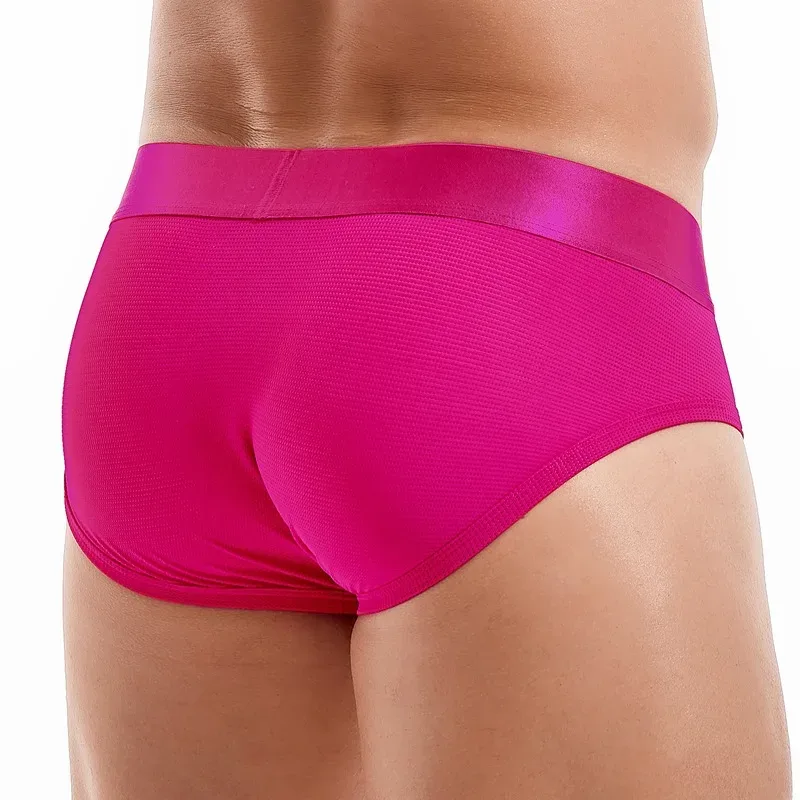 Jockmail Mens Underwear Briefs Mesh Breathable Sports Fitness Shorts Solid Color Sexy Low-rise Lingeries for Extreme Panties