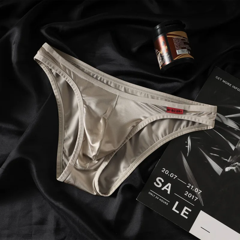 Men's Sexy Briefs Ultra-thin Breathable Soft Underwear Low Waist U Convex Cuecas Panties