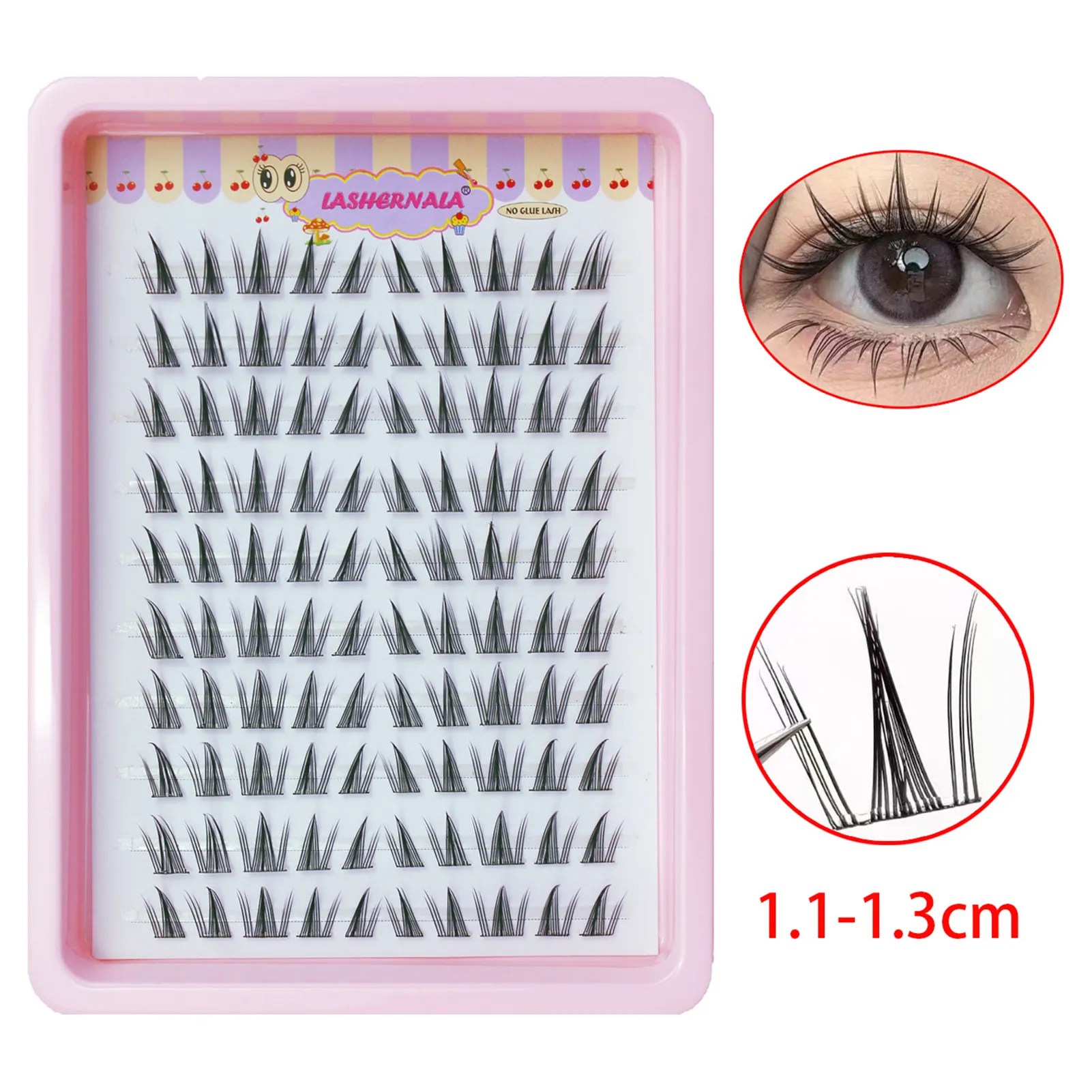 10 σειρές Cat Eye Single Cluster Fake Βλεφαρίδες Φυσικό μακιγιάζ Cosplay Ψεύτικες βλεφαρίδες Αυτοκόλλητο Φυσικό Wispy Lash Extension