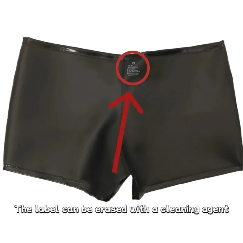 Sexy Men Hot Shorts New Double Sided PU Leather Shorts Wet Look PVC Convex Pouch Boxers Tights Swimming Trunks Boxershorts