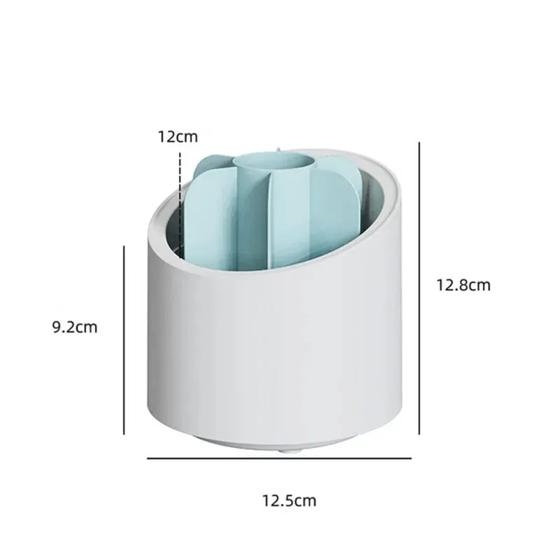 Desktop Cosmetic Brush Organizer 360° Umiikot na Makeup Brushes Holder 7 Grids Lipstick Eyebrow Pen Holder Eye Shadow Storage Box