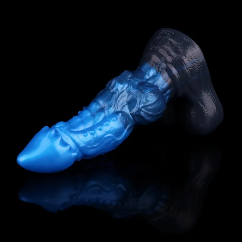 Διπλό στρώμα σιλικόνης Fantasy Dog Knot Dildo Blue Butt βύσμα με κορόιδο πρωκτικό διαστολέα Αυνανικό παιχνίδι σεξ για ενήλικες 18+