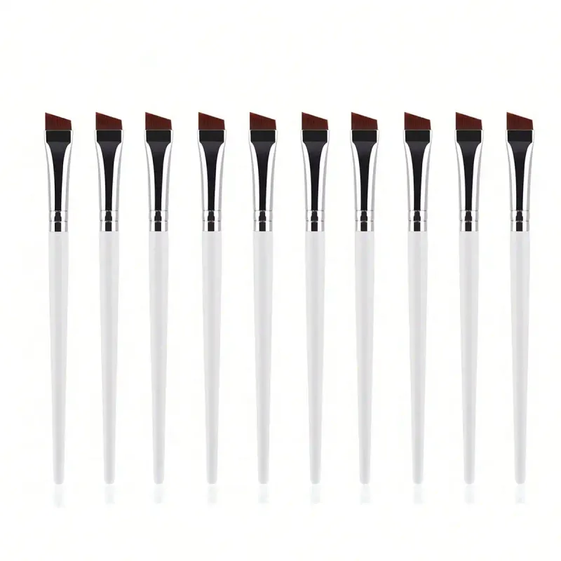 10 Stuks Schuine Wenkbrauwborstels Wenkbrauw Tint Borstel Platte Taps toelopende Wenkbrauw Concealer Borstel Oogmake-up Kwasten