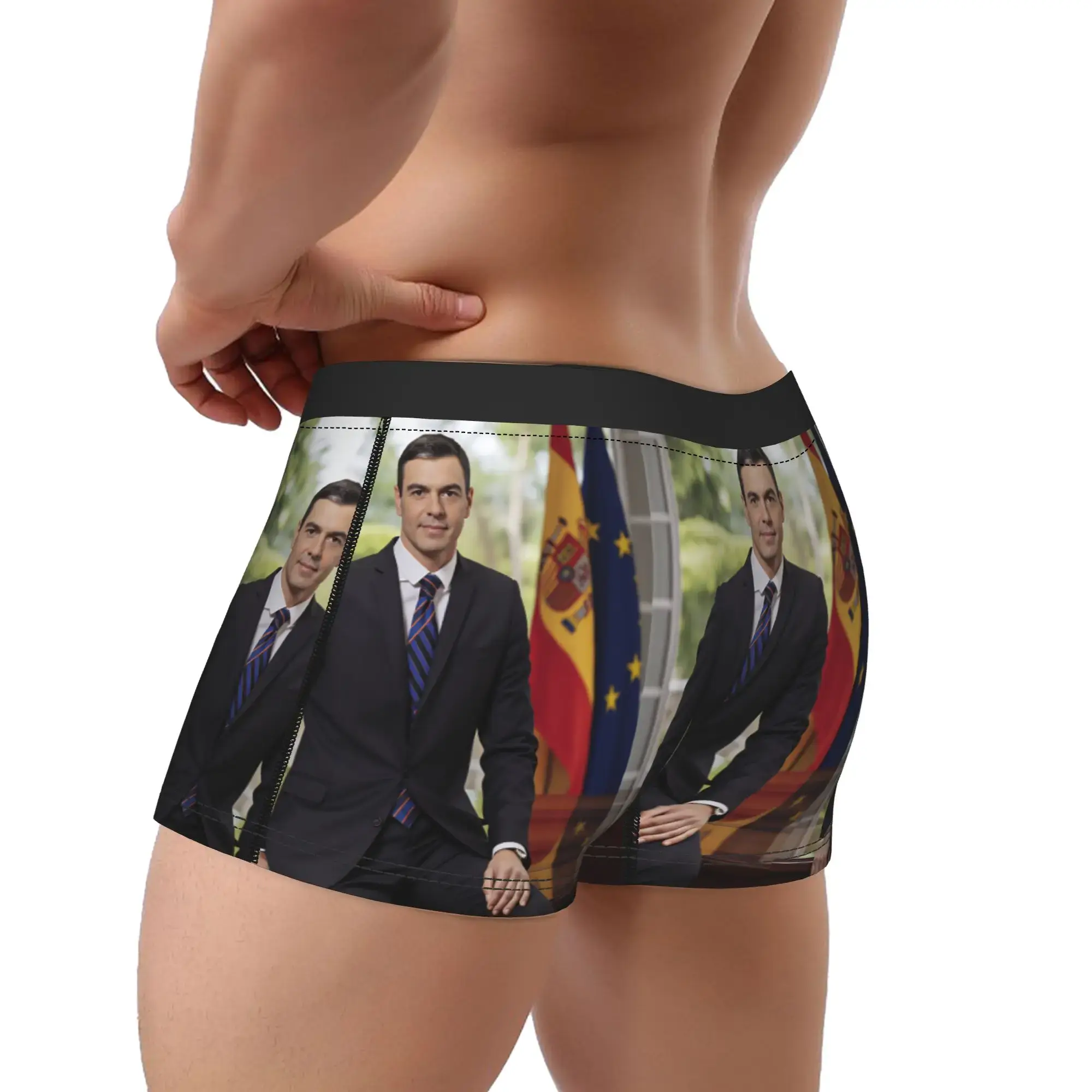 Pedro Sanchez Underwear Printing Trunk Hot Sale Men's Panties Novelty Boxer Brief Birthday Gift
